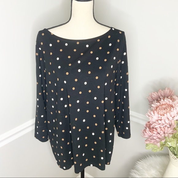 Ann Taylor Factory Tops - ANN TAYLOR Factory Long Sleeve Polk a Dot Blouse